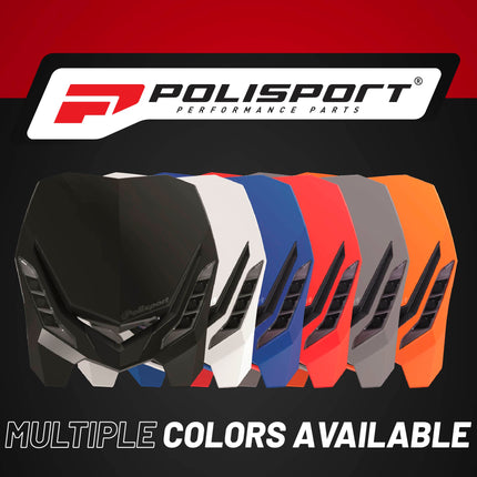 Polisport E-Blaze LED Motorcycle Headlight - Ultra-Slim, Customizable Design with Adjustable High/Low Beams - Lightweight, Durable Housing for Street, Dirt Bike, Enduro & Motocross - Black