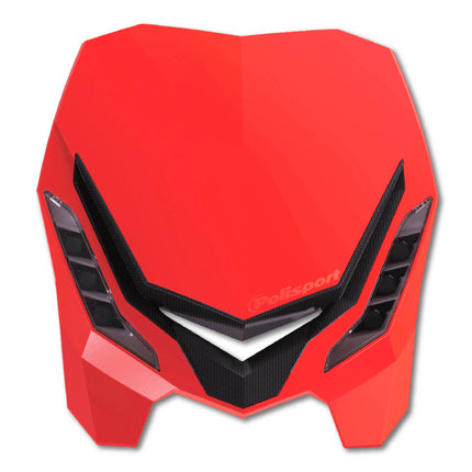 Polisport E-Blaze LED Motorcycle Headlight - Ultra-Slim, Customizable Design with Adjustable High/Low Beams - Lightweight, Durable Housing for Street, Dirt Bike, Enduro & Motocross - Red