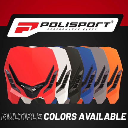 Polisport E-Blaze LED Motorcycle Headlight - Ultra-Slim, Customizable Design with Adjustable High/Low Beams - Lightweight, Durable Housing for Street, Dirt Bike, Enduro & Motocross - Red