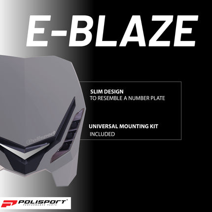 Polisport E-Blaze LED Motorcycle Headlight - Ultra-Slim, Customizable Design with Adjustable High/Low Beams - Lightweight, Durable Housing for Street, Dirt Bike, Enduro & Motocross - Nardo Grey
