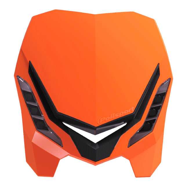 Polisport E-Blaze LED Motorcycle Headlight - Ultra-Slim, Customizable Design with Adjustable High/Low Beams - Lightweight, Durable Housing for Street, Dirt Bike, Enduro & Motocross - Orange