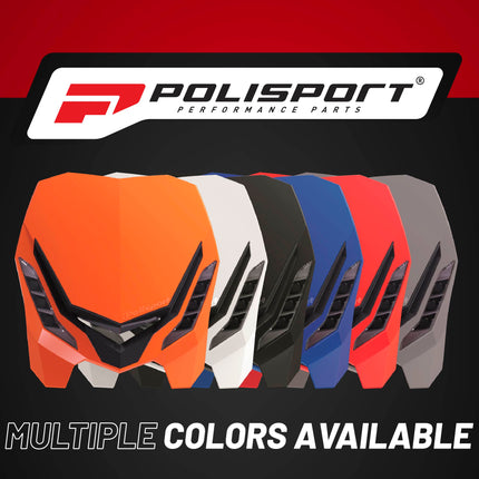 Polisport E-Blaze LED Motorcycle Headlight - Ultra-Slim, Customizable Design with Adjustable High/Low Beams - Lightweight, Durable Housing for Street, Dirt Bike, Enduro & Motocross - Orange