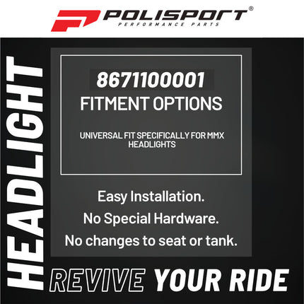 Polisport MMX Headlight Strap - Universal Rubber Mount for Off-Road Motorcycles, Dirt Bikes, and Dual Sport - Anti-Vibration Replacement Band for Secure Fitment and Easy Installation