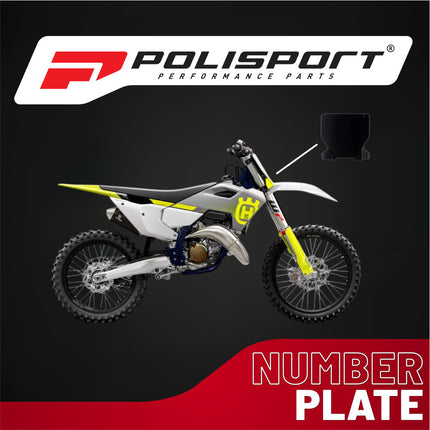 Polisport Motocross Motorcycles (MX) Number Plate for Husqvarna TC125/250, FC250/350/450 (2023-2025) Dirt Bikes-  High-Impact Resistance, Lightweight - Black
