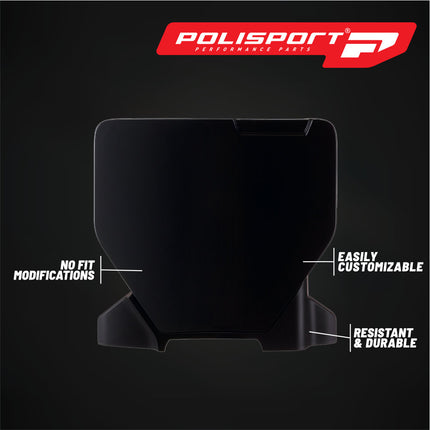 Polisport Motocross Motorcycles (MX) Number Plate for Husqvarna TC125/250, FC250/350/450 (2023-2025) Dirt Bikes-  High-Impact Resistance, Lightweight - Black