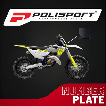 Polisport Motocross Motorcycles (MX) Number Plate for Husqvarna TC125/250, FC250/350/450 (2023-2025) Dirt Bikes-  High-Impact Resistance, Lightweight - Grey