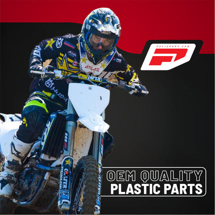 Polisport Motocross Motorcycles (MX) Number Plate for Husqvarna TC125/250, FC250/350/450 (2023-2025) Dirt Bikes-  High-Impact Resistance, Lightweight - Grey