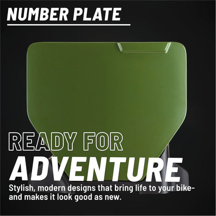 Polisport Motocross Motorcycles (MX) Number Plate for Husqvarna TC125/250, FC250/350/450 (2023-2025) Dirt Bikes-  High-Impact Resistance, Lightweight - Camo Green