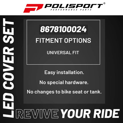 Polisport E?Blaze Motorcycle Headlight Polycarbonate Lens - Clear - Universal Front LED Light Replacement
