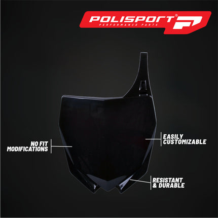 Polisport Motocross Motorcycles (MX) Number Plate for Yamaha YZ125 & YZ250 (2015-2021) , YZ450F (2010-2017) Dirt Bikes -High-Impact Resistance, Black