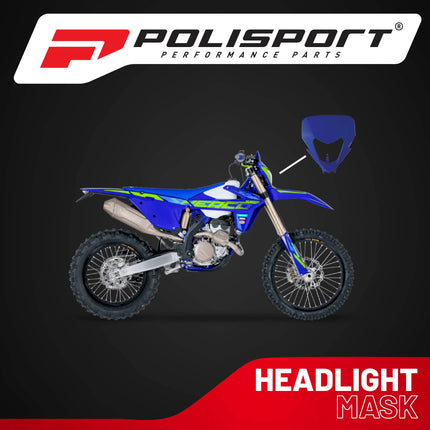 Polisport Headlight Mask for Motorbikes, Motocross, Motorcycles (MX, Enduro Racing & Riding) - Fits Sherco SE/SEF (2024-26) - OEM?Fit Impact-Resistant Plastic, Durable and Flexible- Blue