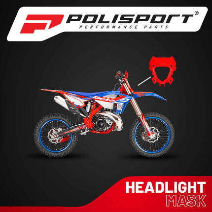 Polisport Headlight Mask for Motorbikes, Motocross, Motorcycles (MX, Enduro Racing & Riding) - Fits Beta RR X-Pro / Race (2025-26) - OEM?Fit Impact-Resistant Plastic, Durable and Flexible- White