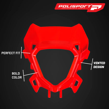 Polisport Headlight Mask for Motorbikes, Motocross, Motorcycles (MX, Enduro Racing & Riding) - Fits Beta RR X-Pro / Race (2025-26) - OEM?Fit Impact-Resistant Plastic, Durable and Flexible- White
