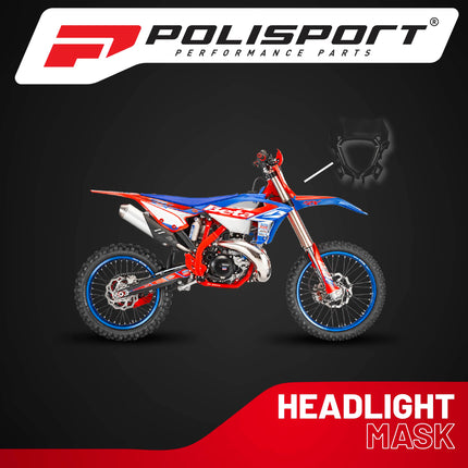 Polisport Headlight Mask for Motorbikes, Motocross, Motorcycles (MX, Enduro Racing & Riding) - Fits Beta RR X-Pro / Race (2025-26) - OEM?Fit Impact-Resistant Plastic, Durable and Flexible- Black