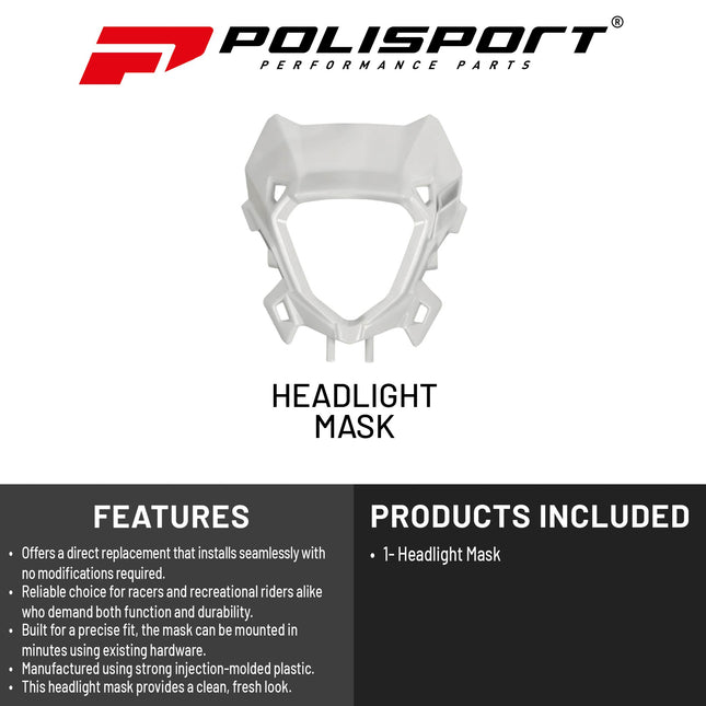 Polisport Headlight Mask for Motorbikes, Motocross, Motorcycles (MX, Enduro Racing & Riding) - Fits Beta RR X-Pro / Race (2025-26) - OEM?Fit Impact-Resistant Plastic, Durable and Flexible- Red