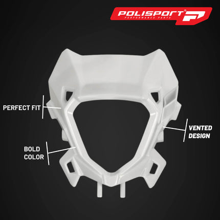 Polisport Headlight Mask for Motorbikes, Motocross, Motorcycles (MX, Enduro Racing & Riding) - Fits Beta RR X-Pro / Race (2025-26) - OEM?Fit Impact-Resistant Plastic, Durable and Flexible- Red