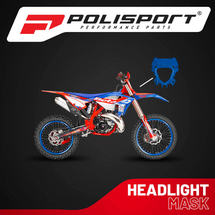 Polisport Headlight Mask for Motorbikes, Motocross, Motorcycles (MX, Enduro Racing & Riding) - Fits Beta RR X-Pro / Race (2025-26) - OEM?Fit Impact-Resistant Plastic, Durable and Flexible- Blue