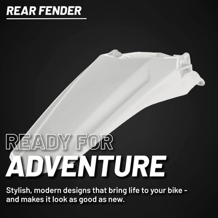 Polisport Motocross (MX) Rear Fender for Honda CRF 250/450 R/RX (2021-25) Dirt Bike - OEM Quality, Durable, Flexible & Perfect Fit - White