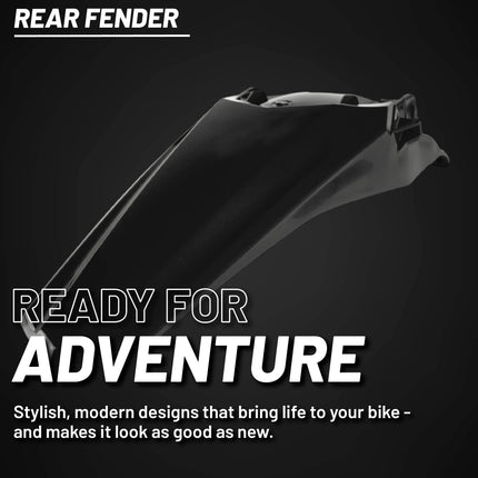 Polisport Motocross (MX) Rear Fender for Honda CRF 250/450 R/RX (2021-25) Dirt Bike - OEM Quality, Durable, Flexible & Perfect Fit - Black