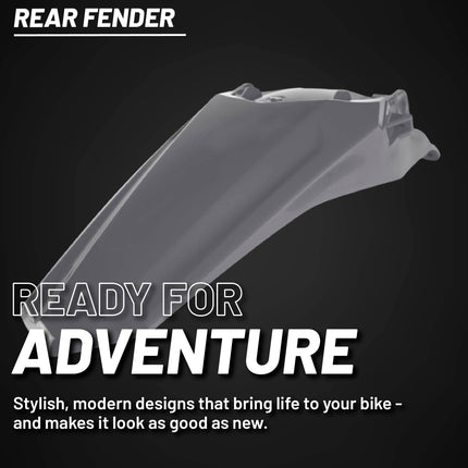 Polisport Motocross (MX) Rear Fender for Honda CRF 250/450 R/RX (2021-25) Dirt Bike - OEM Quality, Durable, Flexible & Perfect Fit - Nardo Grey