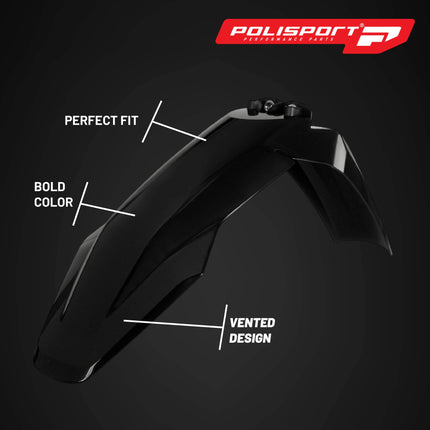 Polisport Motocross (MX) Front Fender for Husqvarna FC/FE/FX/TC/TE/TX (2023-25) Dirt Bike - OEM Quality, Durable, Flexible & Perfect Fit - Nardo Grey