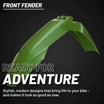 Polisport Motocross (MX) Front Fender for Husqvarna FC/FE/FX/TC/TE/TX (2023-25) Dirt Bike - OEM Quality, Durable, Flexible & Perfect Fit - Green