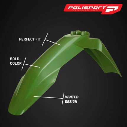 Polisport Motocross (MX) Front Fender for Husqvarna FC/FE/FX/TC/TE/TX (2023-25) Dirt Bike - OEM Quality, Durable, Flexible & Perfect Fit - Green