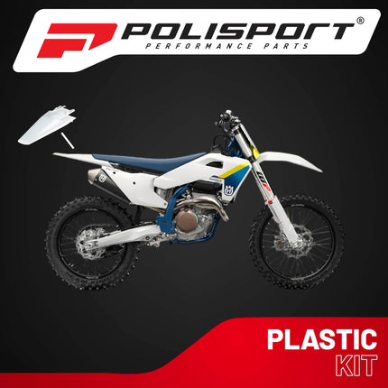 Polisport Motocross (MX) Rear Fender for Husqvarna FC/FE/FX/TC/TE/TX (2022-25) Dirt Bike - OEM Quality, Durable, Flexible & Perfect Fit - White