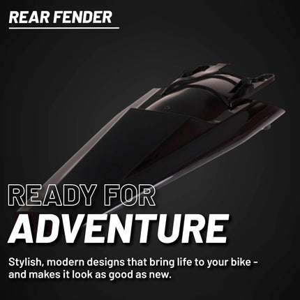 Polisport Motocross (MX) Rear Fender for Husqvarna FC/FE/FX/TC/TE/TX (2022-25) Dirt Bike - OEM Quality, Durable, Flexible & Perfect Fit - Black