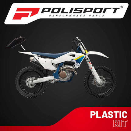 Polisport Motocross (MX) Rear Fender for Husqvarna FC/FE/FX/TC/TE/TX (2022-25) Dirt Bike - OEM Quality, Durable, Flexible & Perfect Fit - Black