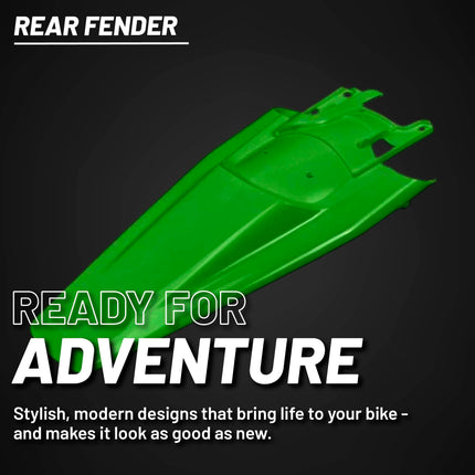 Polisport Motocross (MX) Rear Fender for Husqvarna FC/FE/FX/TC/TE/TX (2022-25) Dirt Bike - OEM Quality, Durable, Flexible & Perfect Fit - Green