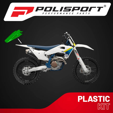 Polisport Motocross (MX) Rear Fender for Husqvarna FC/FE/FX/TC/TE/TX (2022-25) Dirt Bike - OEM Quality, Durable, Flexible & Perfect Fit - Green