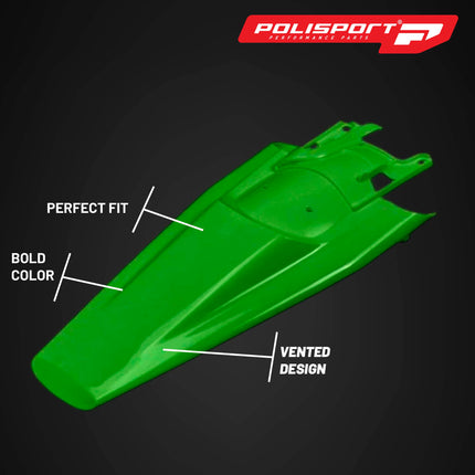 Polisport Motocross (MX) Rear Fender for Husqvarna FC/FE/FX/TC/TE/TX (2022-25) Dirt Bike - OEM Quality, Durable, Flexible & Perfect Fit - Green