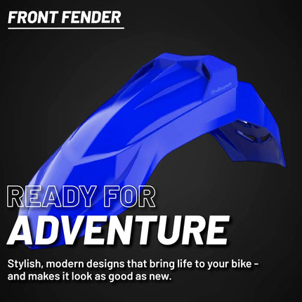 Polisport Supermoto (SM) Motocross (MX) UFX Front Fender - Universal Fit for all Full Size Dirt Bikes - Blue