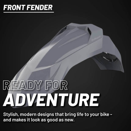 Polisport Supermoto (SM) Motocross (MX) UFX Front Fender - Universal Fit for all Full Size Dirt Bikes - Nardo Grey