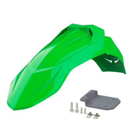 Polisport Supermoto (SM) Motocross (MX) UFX Front Fender - Universal Fit for all Full Size Dirt Bikes - Green