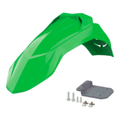 Polisport Supermoto (SM) Motocross (MX) UFX Front Fender - Fits Yamaha and Kawasaki Full Size Dirt Bikes - Green