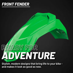 Polisport Supermoto (SM) Motocross (MX) UFX Front Fender - Fits Yamaha and Kawasaki Full Size Dirt Bikes - Green