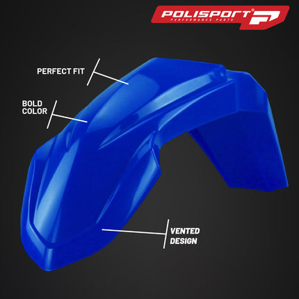 Polisport Motocross (MX) Front Fender for Yamaha YZ85 (2022-2024) Dirt Bike - OEM Quality, Durable, Flexible & Perfect Fit - Blue
