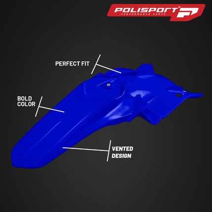 Polisport Motocross (MX) Rear Fender for Yamaha YZ85 (2022-2026) Dirt Bike - OEM Quality, Durable, Flexible & Perfect Fit - Blue