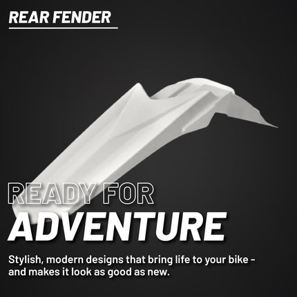 Polisport Motocross (MX) Rear Fender for Yamaha YZ85 (2022-2026) Dirt Bike - OEM Quality, Durable, Flexible & Perfect Fit - White