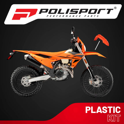 Polisport Motocross (MX) Front Fender for KTM EXC/EXC-F / XC-W/XCF-W / SX/SX-F (2023-2025) Dirt Bike - OEM Quality, Durable, Flexible & Perfect Fit - Orange