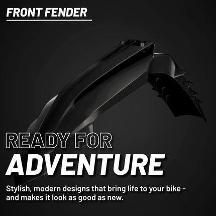 Polisport Motocross (MX) Front Fender for KTM EXC/EXC-F / XC-W/XCF-W / SX/SX-F (2023-2025) Dirt Bike - OEM Quality, Durable, Flexible & Perfect Fit - Black