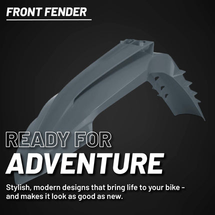 Polisport Motocross (MX) Front Fender for KTM EXC/EXC-F / XC-W/XCF-W / SX/SX-F (2023-2025) Dirt Bike - OEM Quality, Durable, Flexible & Perfect Fit - Nardo Grey