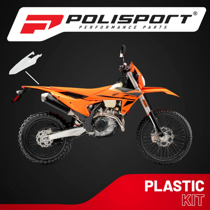 Polisport Motocross (MX) Rear Fender for KTM EXC/EXC-F / XC-W/XCF-W / SX/SX-F (2023-2025) Dirt Bike - OEM Quality, Durable, Flexible & Perfect Fit - White