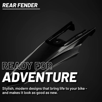 Polisport Motocross (MX) Rear Fender for KTM EXC/EXC-F / XC-W/XCF-W / SX/SX-F (2023-2025) Dirt Bike - OEM Quality, Durable, Flexible & Perfect Fit - Black