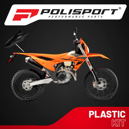 Polisport Motocross (MX) Rear Fender for KTM EXC/EXC-F / XC-W/XCF-W / SX/SX-F (2023-2025) Dirt Bike - OEM Quality, Durable, Flexible & Perfect Fit - Black