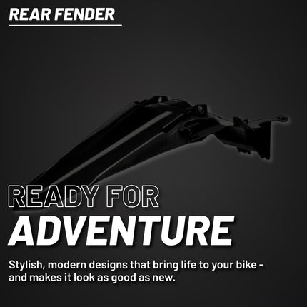 Polisport Motocross (MX) Replica Plastics Rear Fender for Yamaha YZ 250F/450F (2024-2025) Dirt Bike - OEM Quality, Durable, Flexible & Perfect Fit - Black