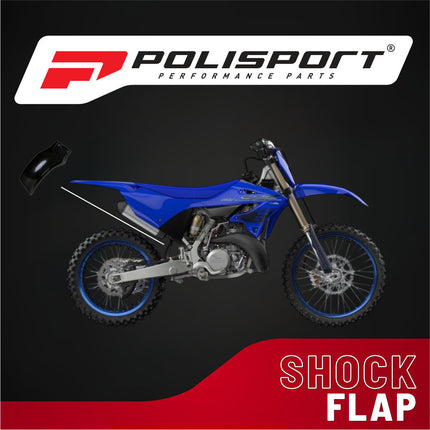 Polisport Motocross Motorcycles (MX) Rear Shock Flap for Yamaha YZ250F (2003-2024), YZ125 (2004-2024), YZ250 (2004-2024), YZ450F (2003-2022) Dirt Bikes - Protects Shock from Rocks, Mud & Debris -Black