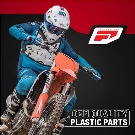 Polisport Motocross Motorcycles (MX) Rear Shock Flap for KTM SX/F (2016-22), EXC/F (2017-23) & Husqvarna FC/TC (2016-22), TE/FE (2017-23) Dirt Bikes - Shields Shock from Rocks, Mud & Debris - Black